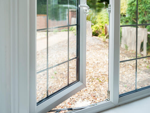 White window with leaded detail